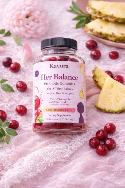 Kavora Her Balance Probiotic Gummies – Feminine pH & Vaginal Health Support Cran-Pineapple Flavor0..