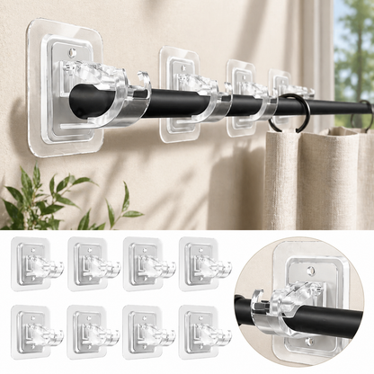 Kavora™️ ClearHold Curtain Brackets — Strong, Adjustable & Seamless Mounting (8PCS)