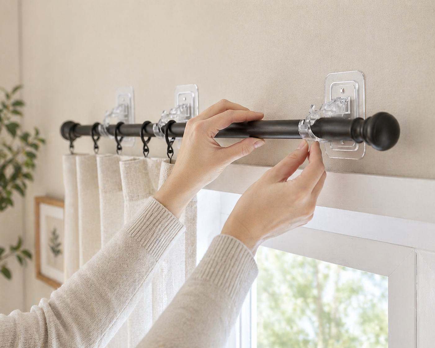 Kavora™️ ClearHold Curtain Brackets — Strong, Adjustable & Seamless Mounting (8PCS)