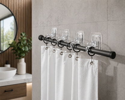 Kavora™️ ClearHold Curtain Brackets — Strong, Adjustable & Seamless Mounting (8PCS)
