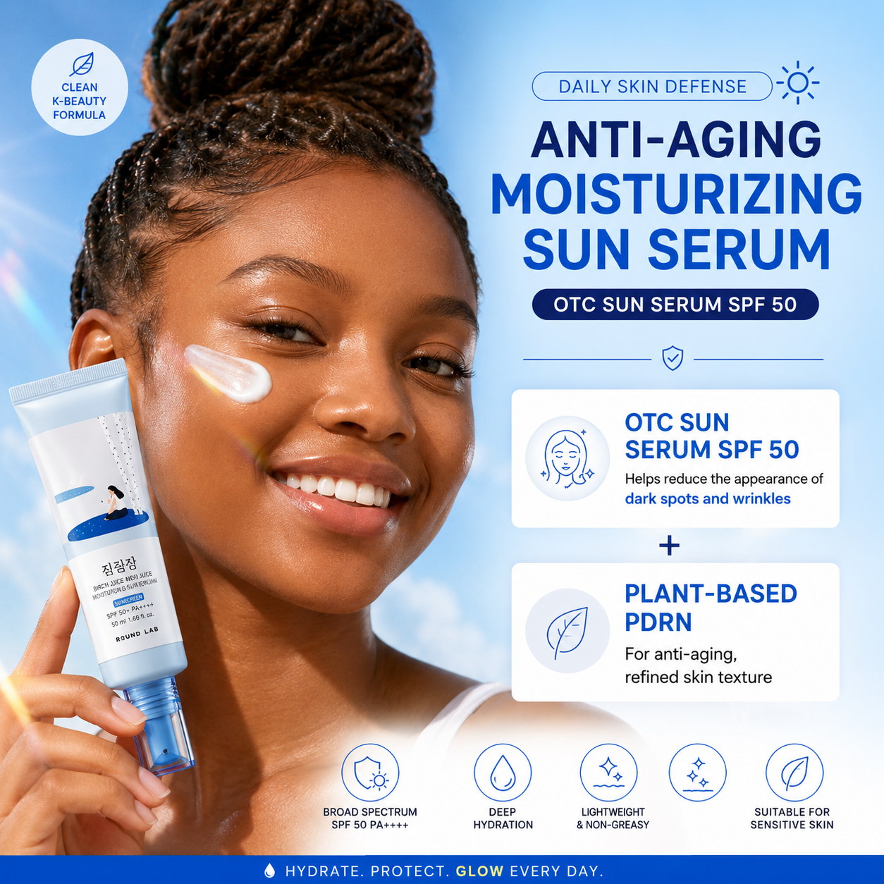 Kavora Birch Glow SPF50+ Moisturizing Sun Serum
