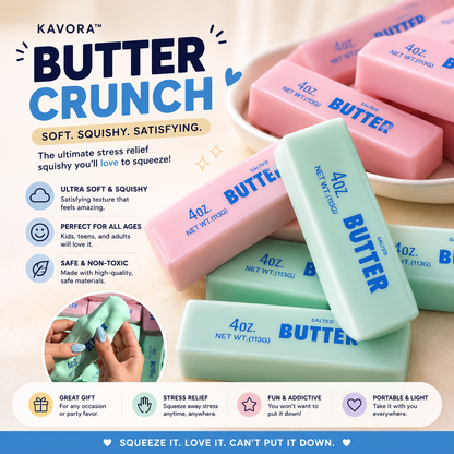 Kavora CrunchBar Butter Squishy – Ultra-Soft Crunchy Stress Relief Fidget Toy