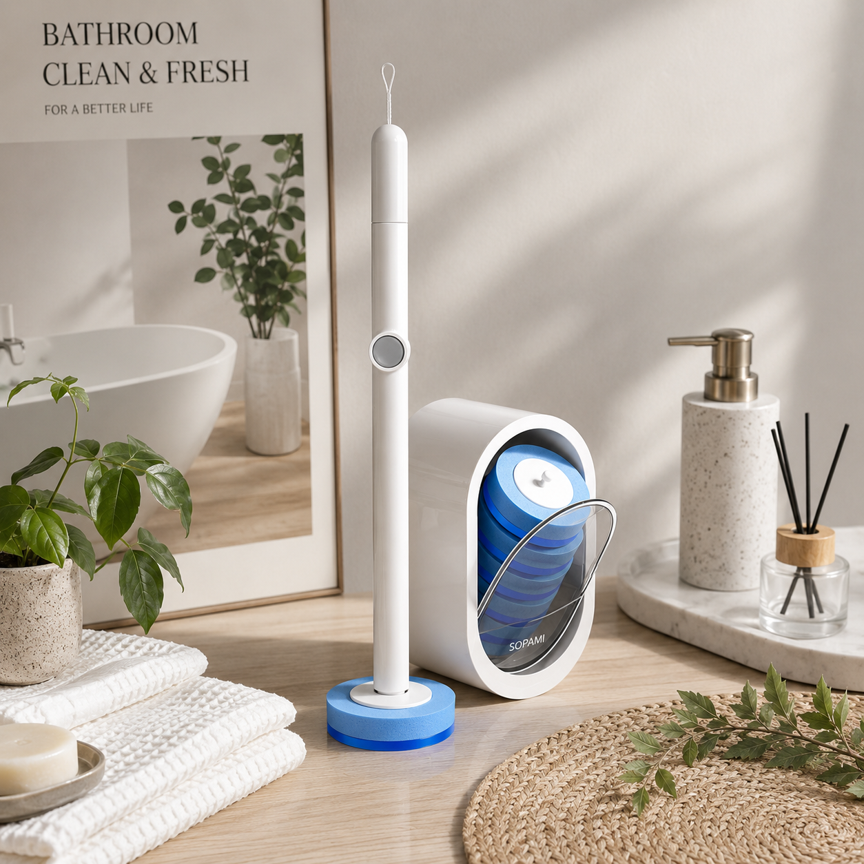 Kavora™ FreshClean Toilet Scrubber Kit – Self-Cleaning Disposable Pads for a No-Mess, No-Odor Bathroom Cleaning Experience