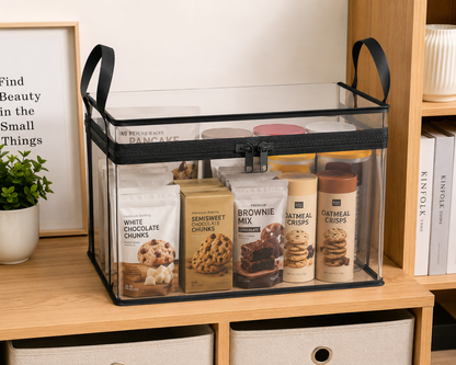 Kavora™ ClearVault Storage Box with Hinged Lid – Heavy-Duty Large Capacity Organizer for Home, Travel, Camping & Moving