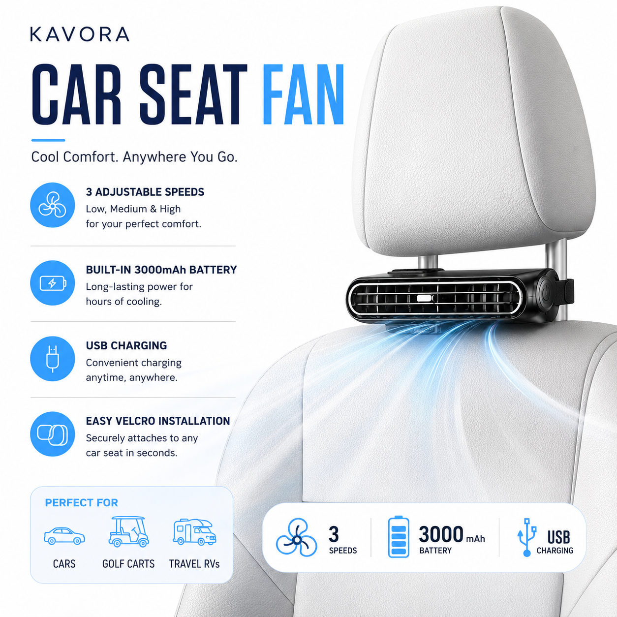 Kavora’s BreezeDrive Portable Car Fan